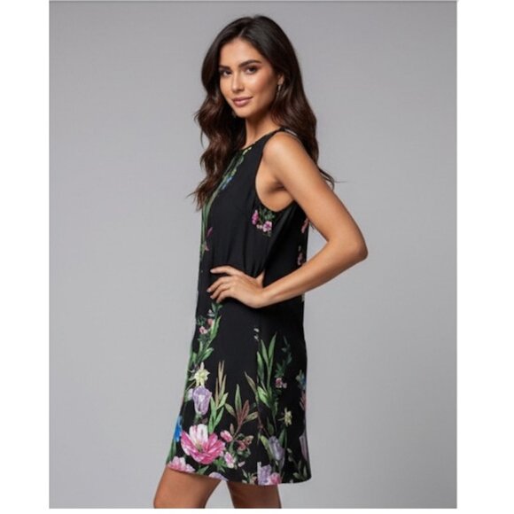 Floral Print Tank Dress Black - Picture 2 of 9